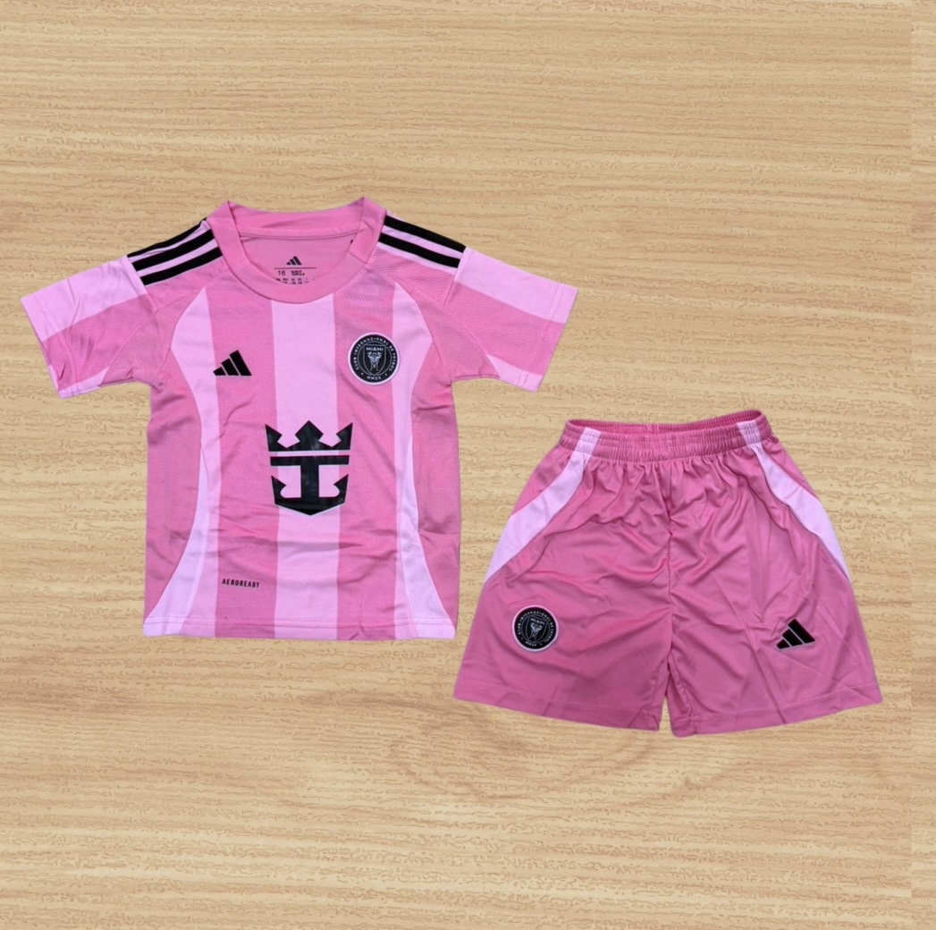 ชุดฟุตบอลเด็ก – 2025-26 ชุดฟุตบอลเด็กอินเตอร์ ไมอามี สีชมพู่ สำหรับเด็ก Fans Edition เกรดแฟนบอล Size 18-28