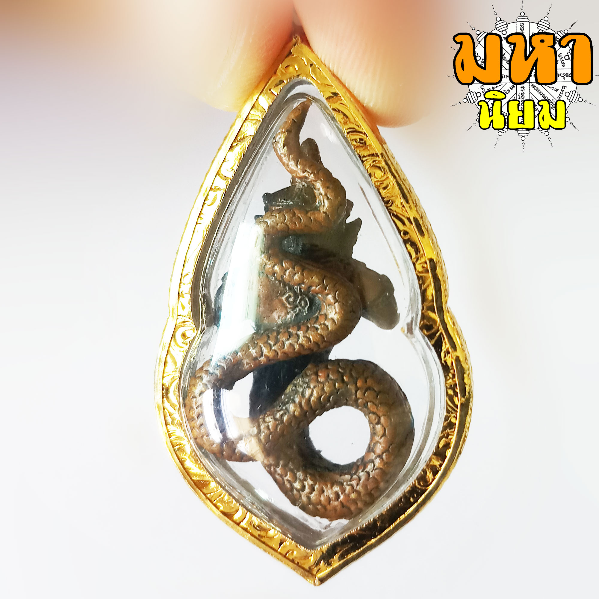 กุมภัณฑ์ นาคราช เนื้อทองเหลือง กรอบทองไมครอน ไม่ทราบที่มาแน่ชัด