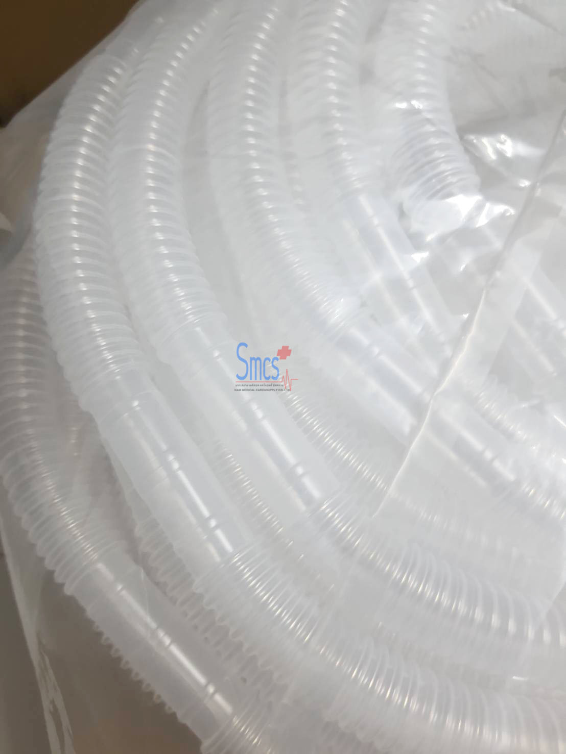 สายออกซิเจนงวงช้าง ( Dispos Corrugated Tube ) G6005 White 15mm 100ft
