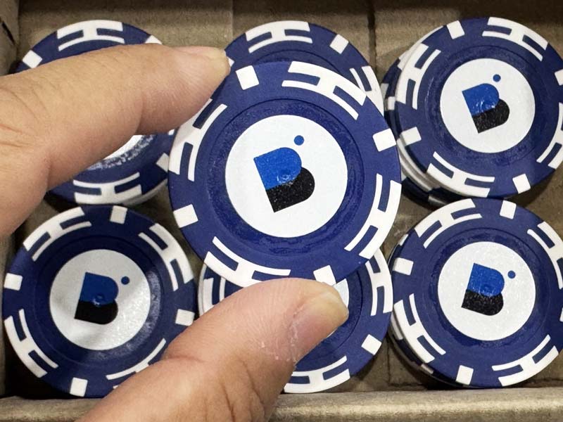 บริการพิมพ์โลโก้พร้อมชื่อ บนเหรียญ ชิฟ คาสิโน Casino หน้า-หลัง