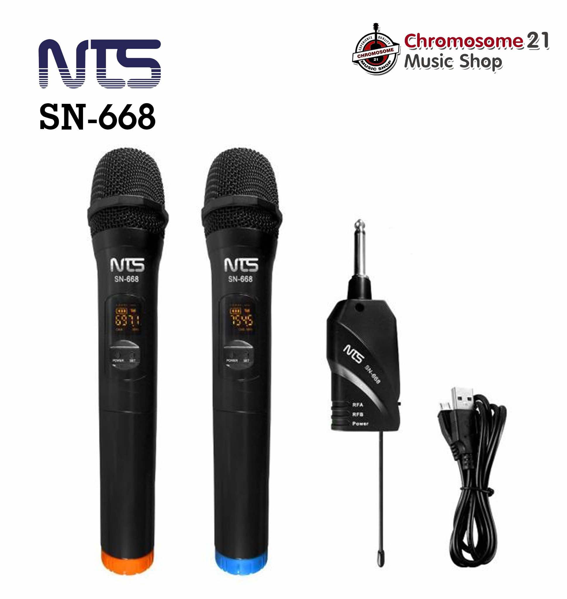 ไมค์ลอยคู่ NTS SN668 UHF ปรับความถี่ได้ เครื่องรับเล็ก ใช้ถ่าน AA จูนความถี่ได้ ใช้ในรถ ใช้ในที่ไม่มีไฟฟ้าได้ สะดวกมาก