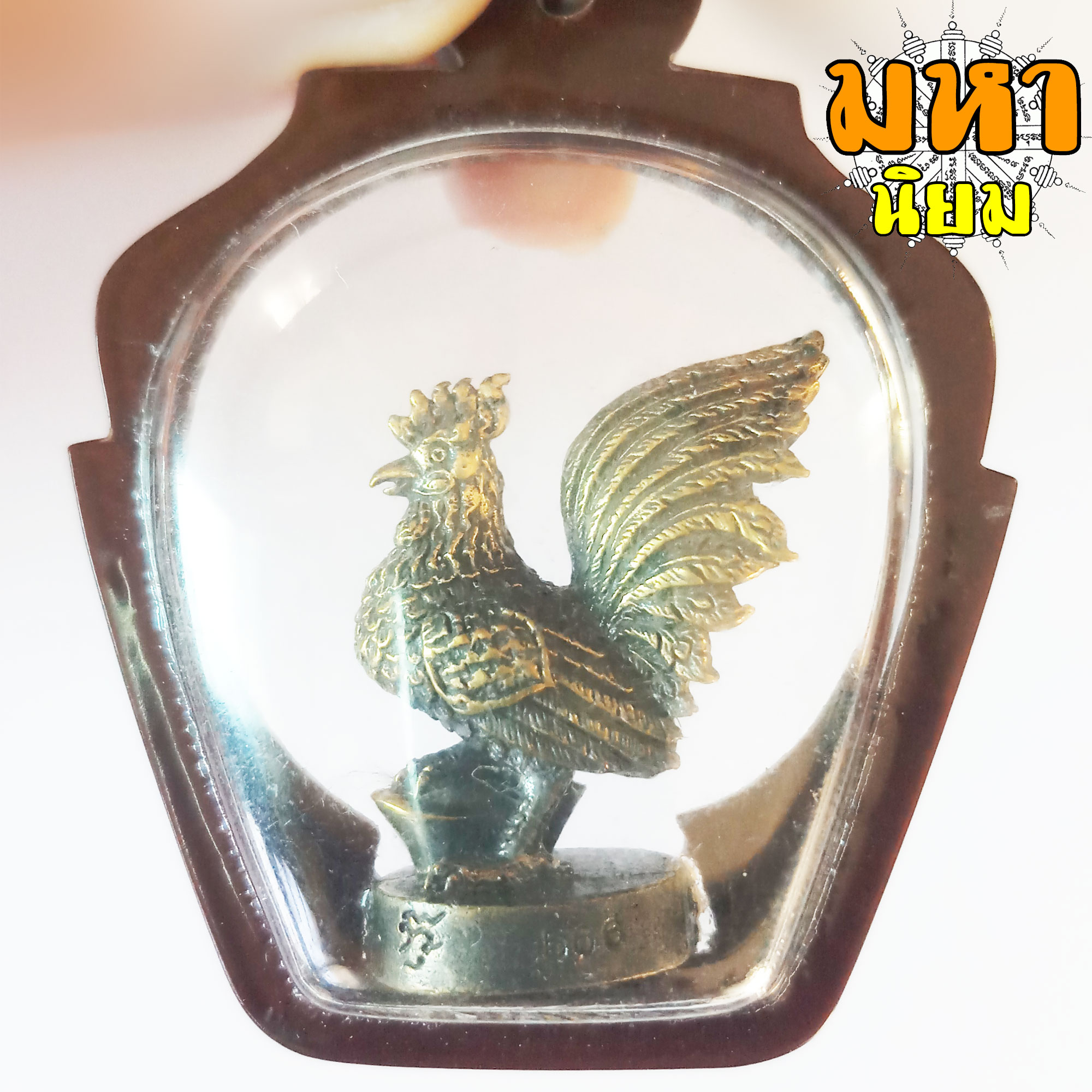 ไก่เหยียบก้อนทอง เนื้อทองเหลือง เลี่ยมกรอบอย่างดี