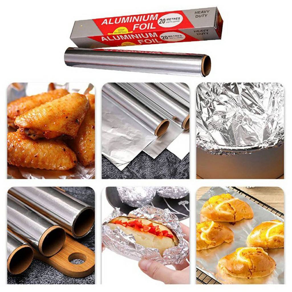 กระดาษฟอยล์ห่ออาหาร ฟอยล์เงินห่ออาหาร ความยาว 10 เมตร หน้ากว้าง 30 ซม