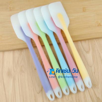 ไม้พายซิลิโคน สีใสทูโทน ขนาดเล็ก/ใหญ่ คละสี (ไม้พายซิลิโคนใส 21.5 ซม/27.5 ซม ไม้พายซิลิโคนปลายใสด้ามสี)