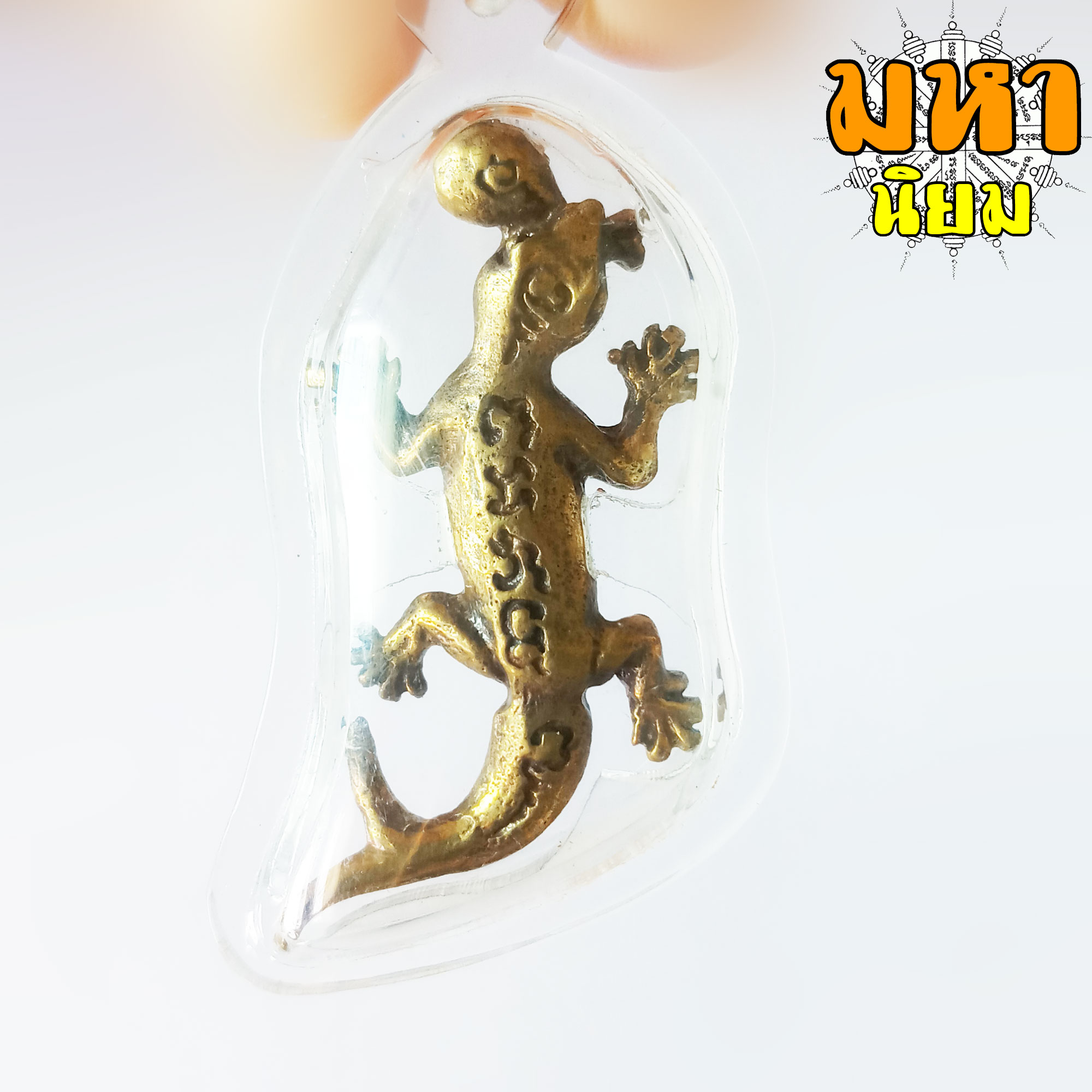 จิ้งจกนำโชค 2 หาง หลวงปู่หลิว วัดไร่แตงทอง จ.นครปฐม เลี่ยมกรอบอย่างดี