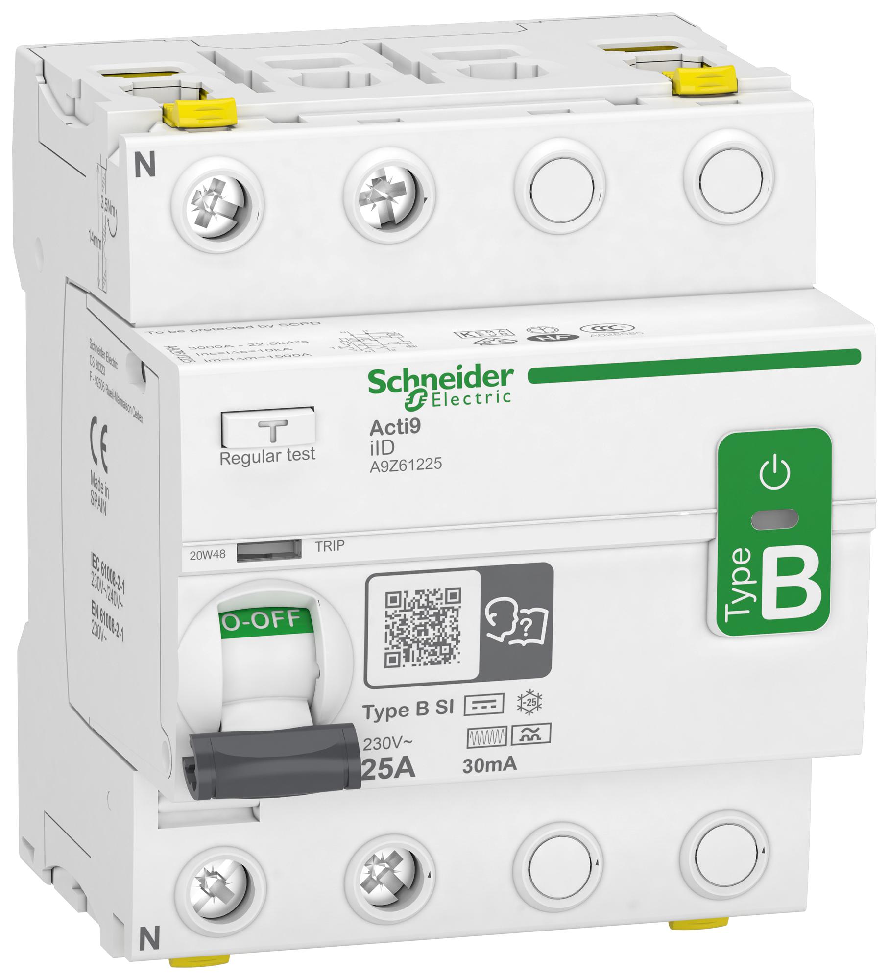 Schneider Acti9 RCCB iID type B EV อุปกรณ์สำหรับต่อเสริมตู้โหลดเซ็นเตอร์ Extension Box รหัส A9Z ป้องกันไฟดูด ไฟรั่ว สำหรับเครื่องชาร์จรถยนต์ไฟฟ้า 30mA