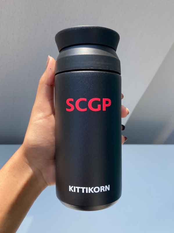 สกรีนแก้วเก็บความเย็น 1 สี แบบเทคนิคมีโลโก้เดิม