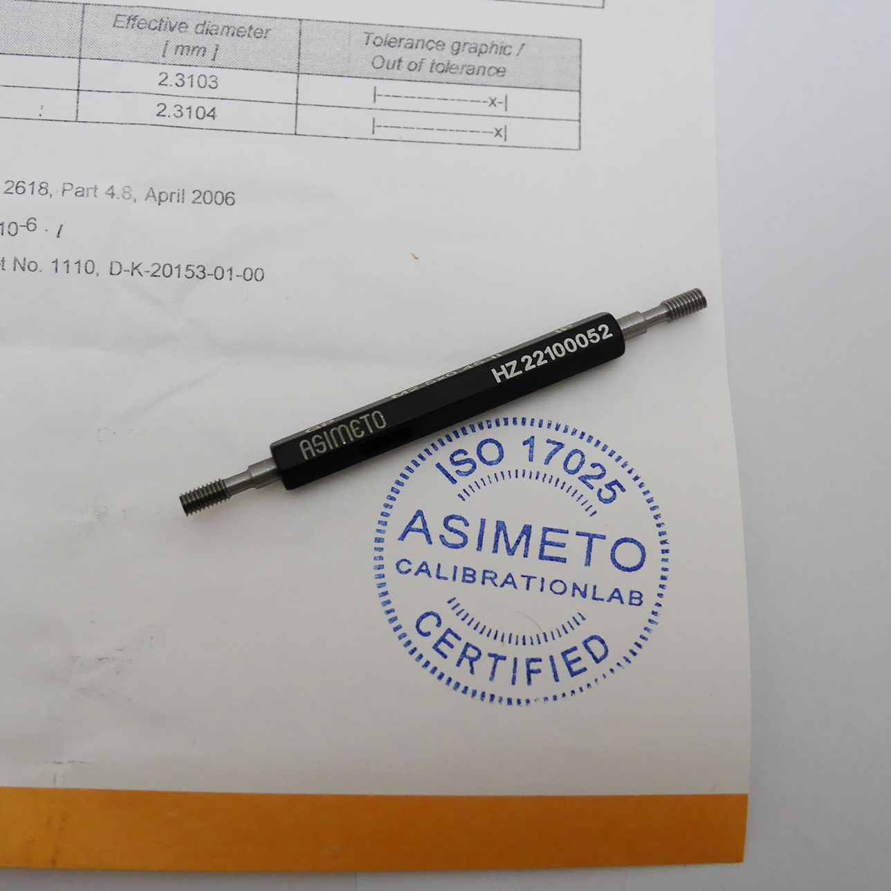 Asimeto Thread plug gauge M2.5 x 0.45 GPIP2
