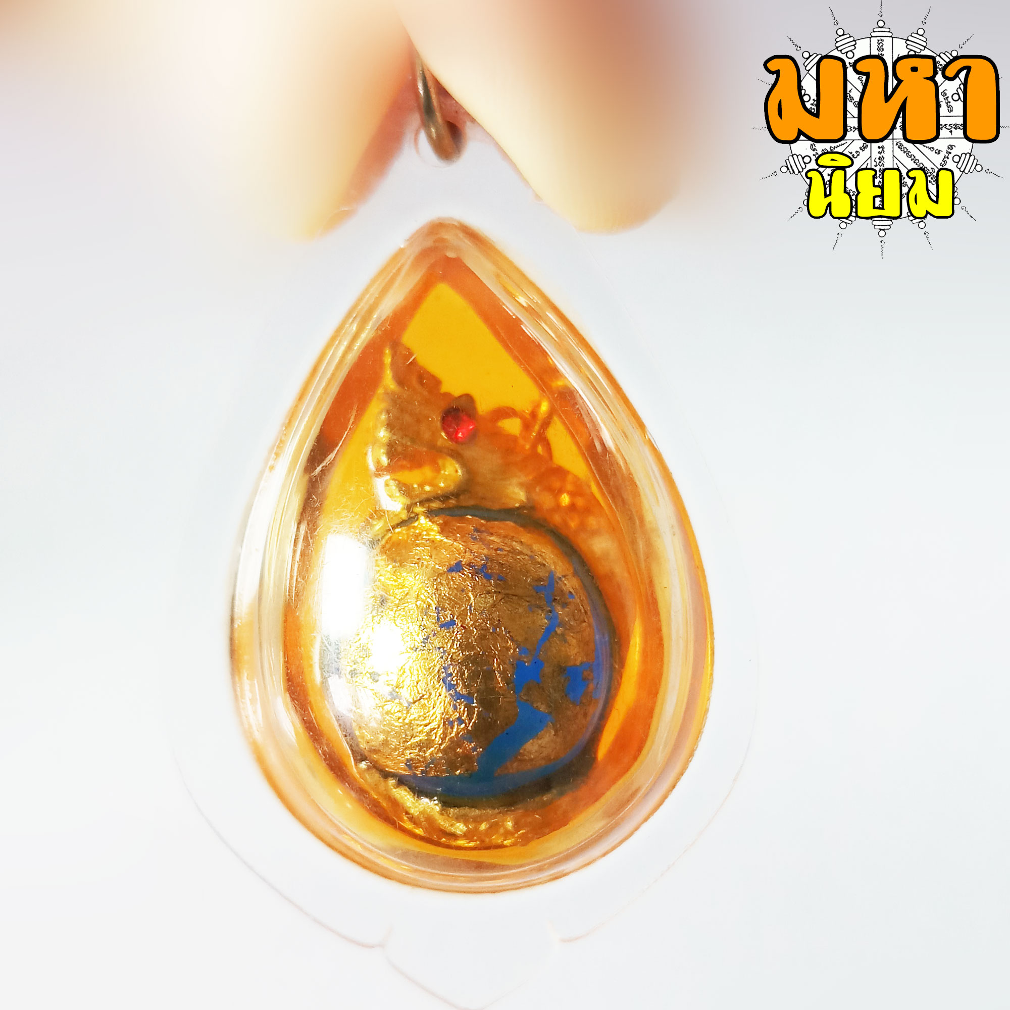 พญานาค คาบลูกแก้ว แช่น้ำมันจันทร์ วัดป่าคำชะโนด จ.อุดรธานี เลี่ยมกรอบอย่างดี