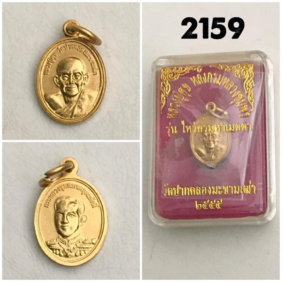 เหรียญเม็ดแตงหลวงปู่ศุข หลังกรมหลวงชุมพรฯวัดปากคลองมะขามเฒ่า ปี2555 รุ่นไหว้ครูมหาเมตตา