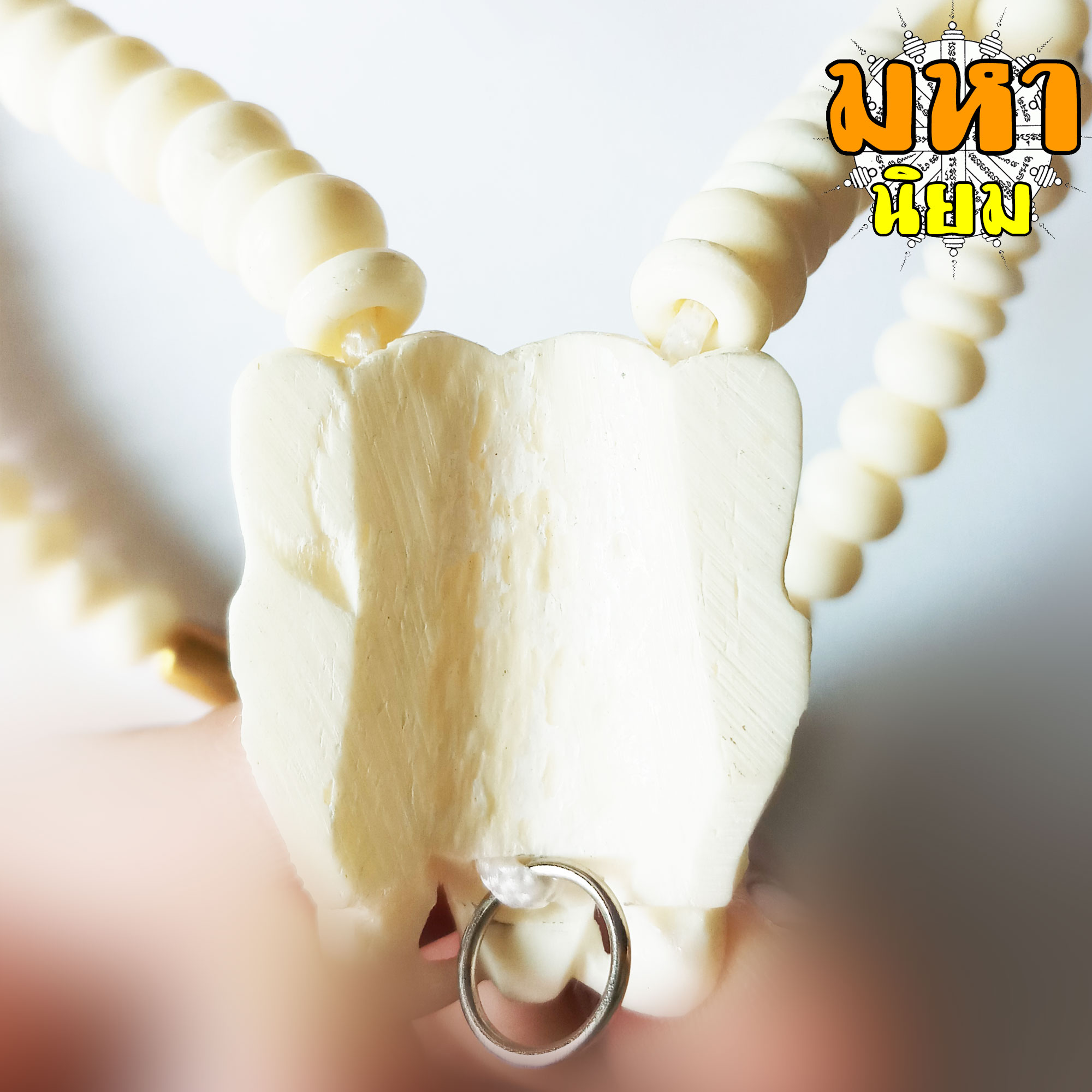 สร้อยคอ กระดูกช้าง ห่วงห้อยพระ 3 ห่วง หมู่บ้านช้าง จ.สุรินทร์