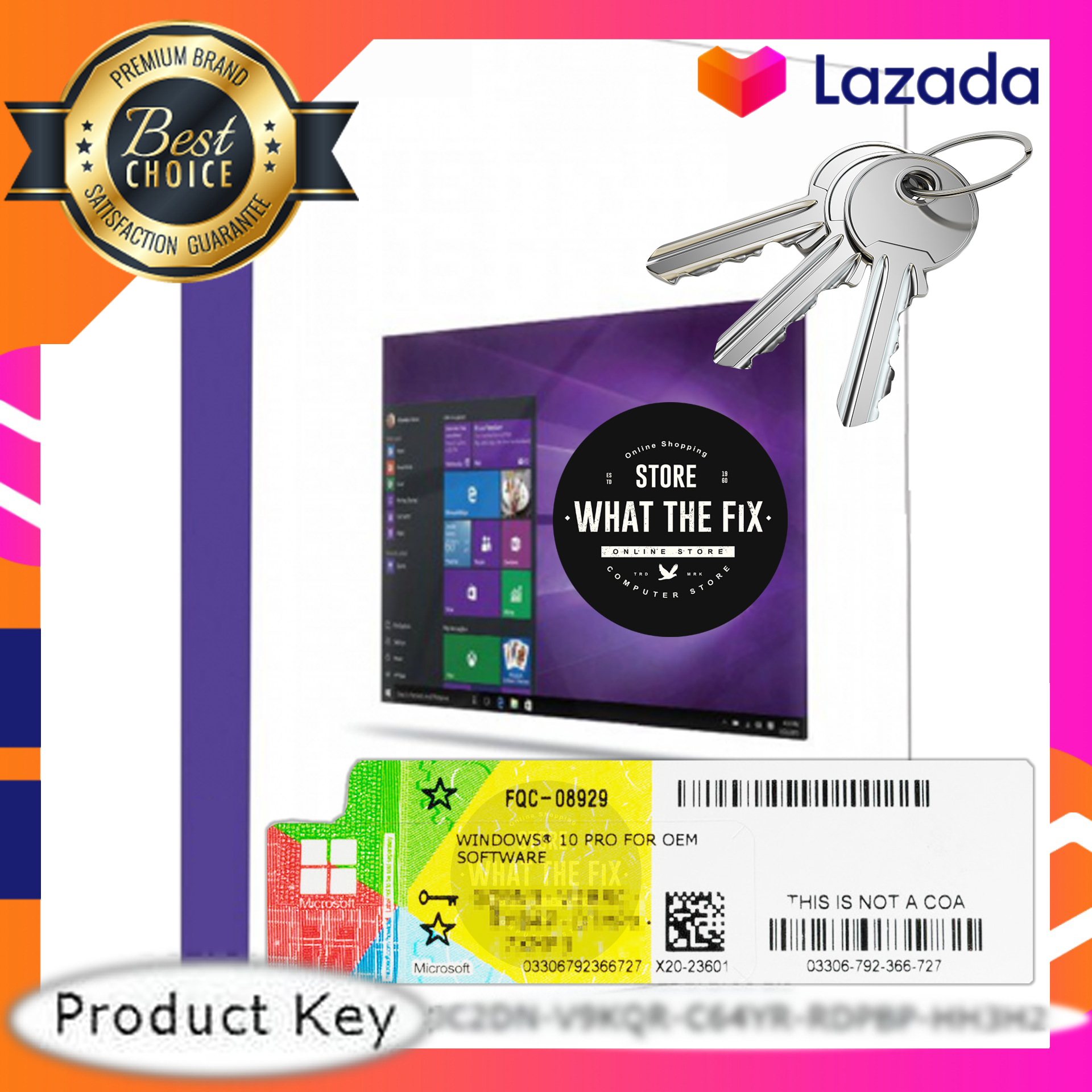 Windows 10 Pro (Original Sticker Activate License Key)