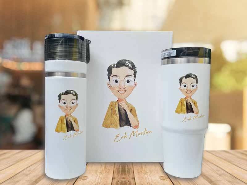 แก้วทรง YETI พิมพ์รูปวาดภาพสีน้ำ