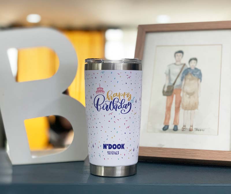 แก้วน้ำพิมพ์ลายวันเกิด ของขวัญวันเกิด 20 Oz