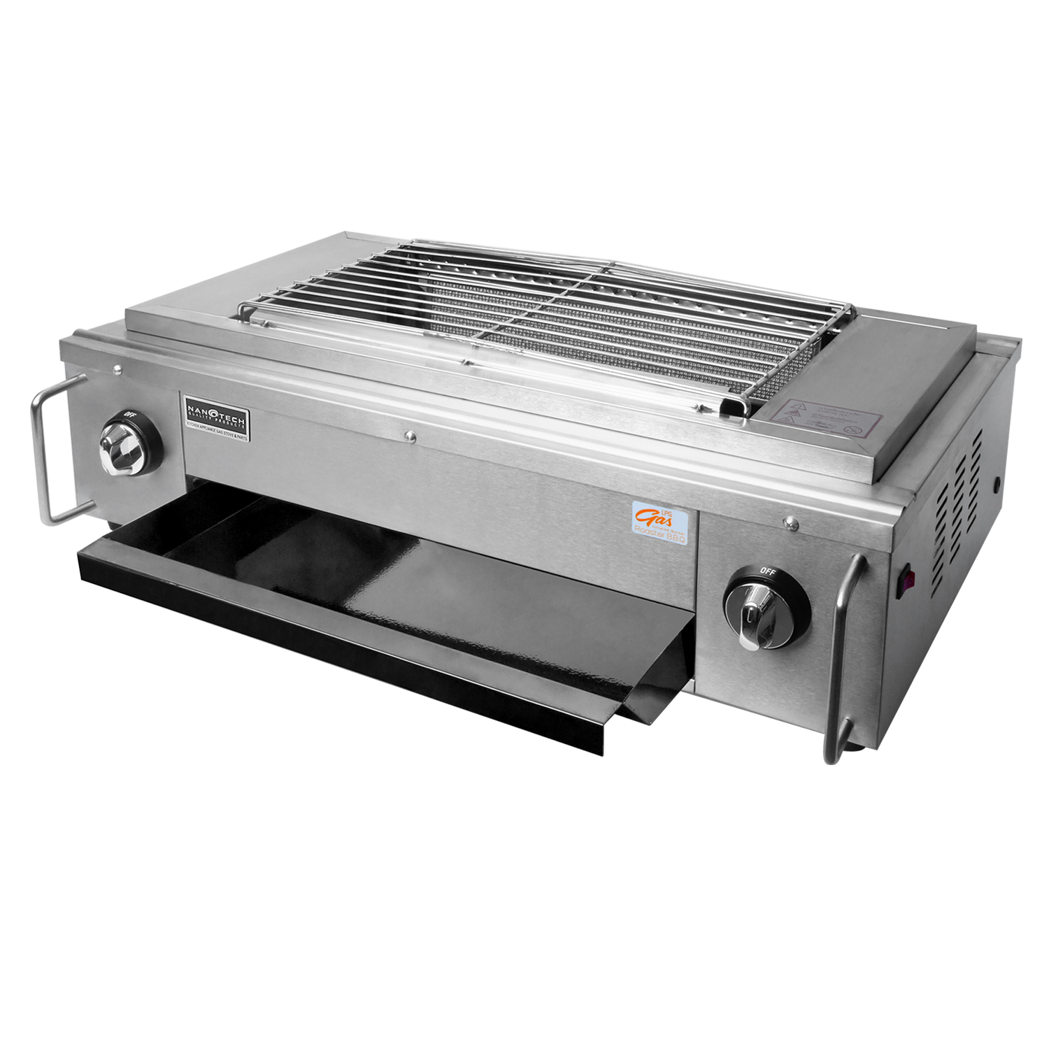 NANOTECH เตาปิ้งย่าง อินฟาเรด 2 หัว รุ่น NT-05 (มีพัดลม) ***แถมวาล์ว และสายแก๊ส***