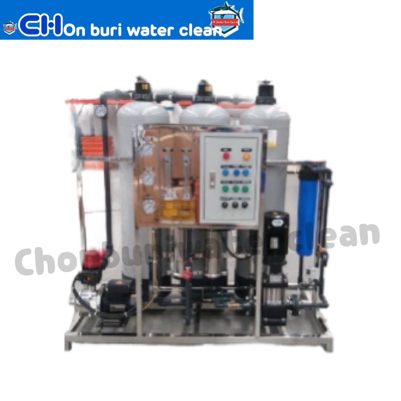เครื่องผลิตน้ำอาร์โอ (RO) อุตสาหกรรม กำลังการผลิต 6Q ต่อวัน + Pretreatment