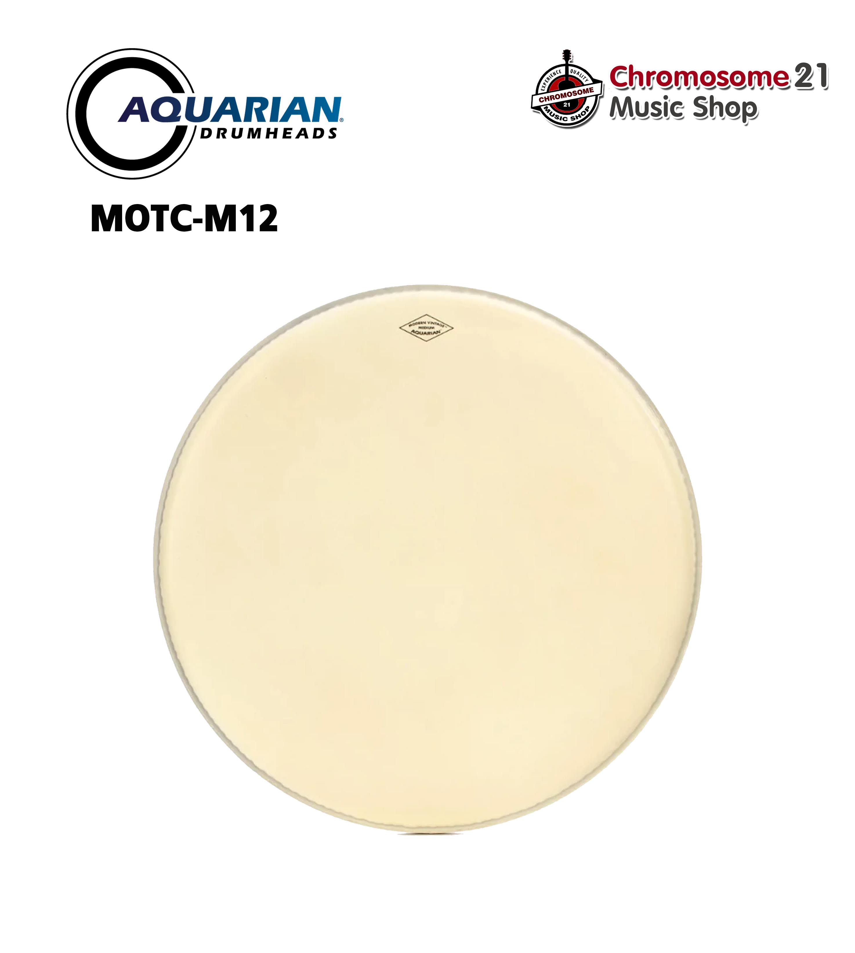 หนังกลอง Aquarian รุ่น Modern Vintage MOTC-M12 (หนังชั้นเดียวเคลือบ Coated ชนิดพิเศษแบบ Vintage) ขนาด12นิ้ว