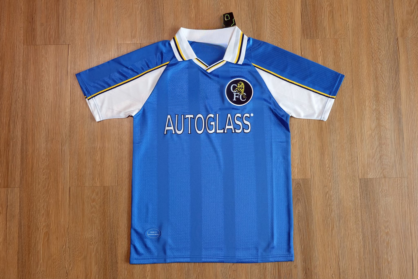Retro Chelsea 1997/1998 Home เสื้อเชลซีย้อนยุค เสื้อเชลซีรุ่นเก่า เสื้อบอลเชลซีautoglass