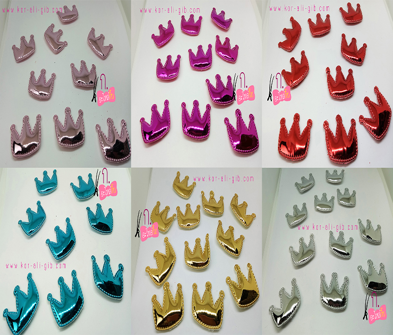 AA016 มงกุฎเล็ก 6 สี ชมพู บานเย็น แดง ฟ้า ทอง เงิน (แพค 20 ชิ้น)