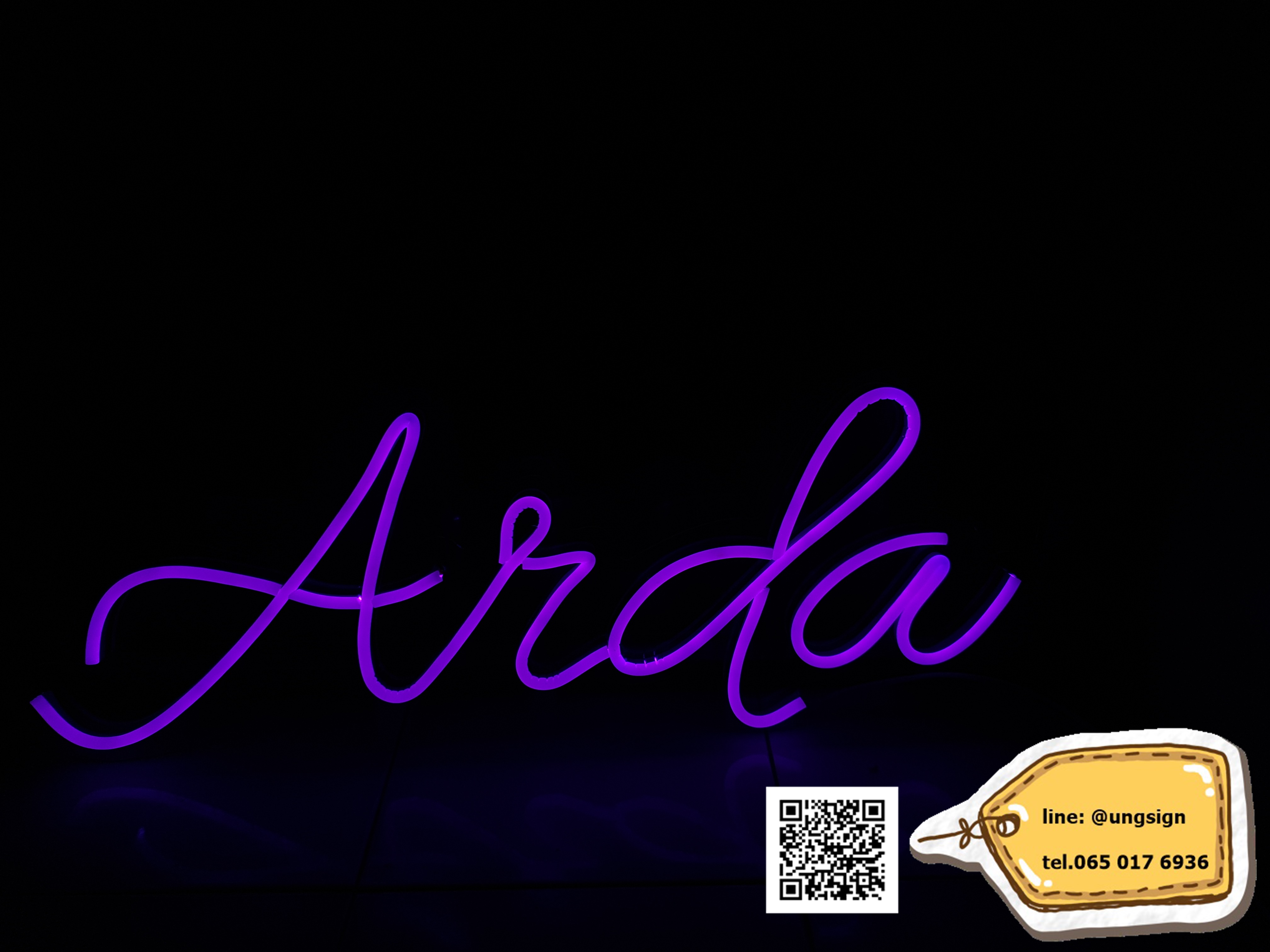ป้ายนีออนเฟรค arda ใช้สำหรับเป็นของขวัญวันเกิด