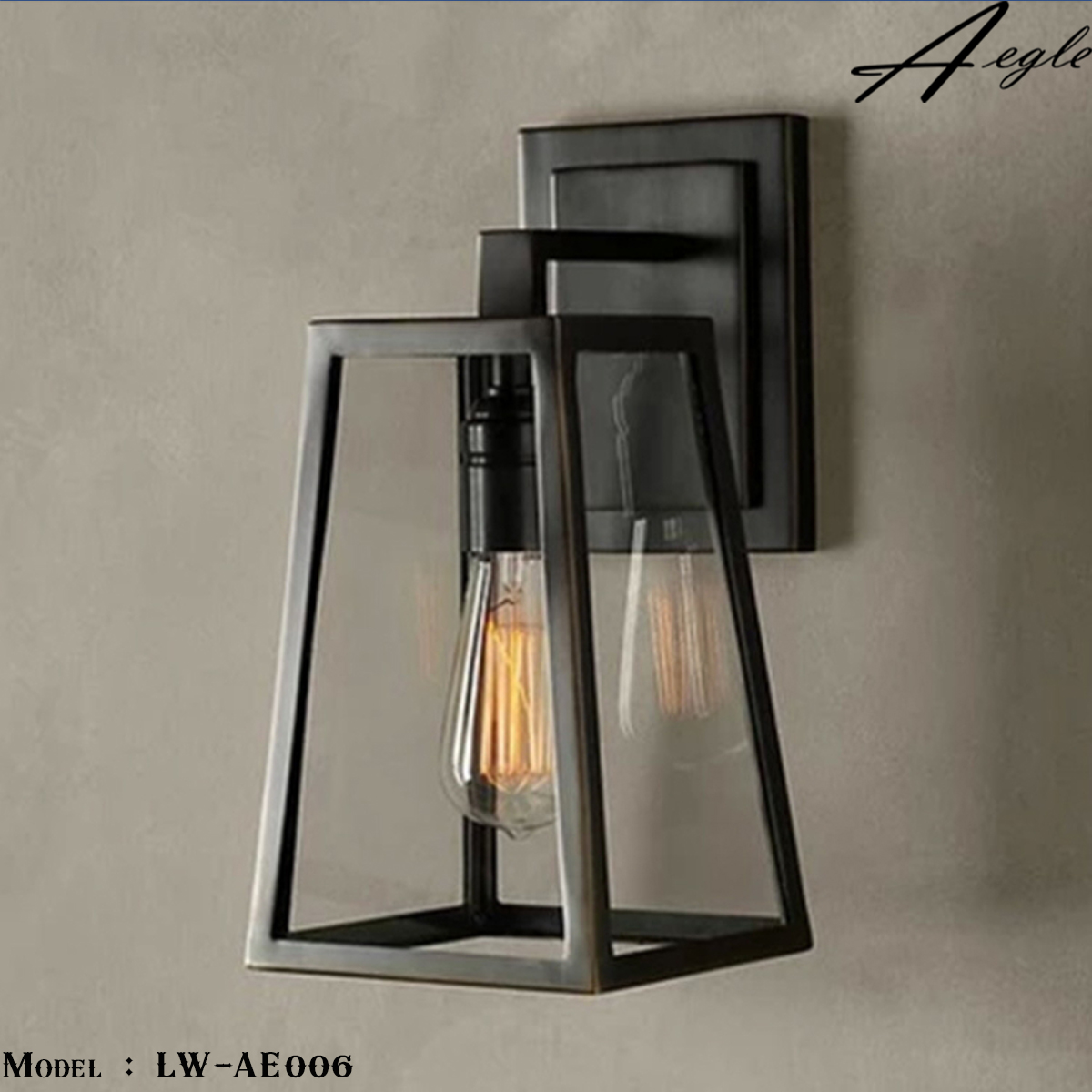 โคมไฟติดผนังทรงกล่องสี่เหลี่ยม