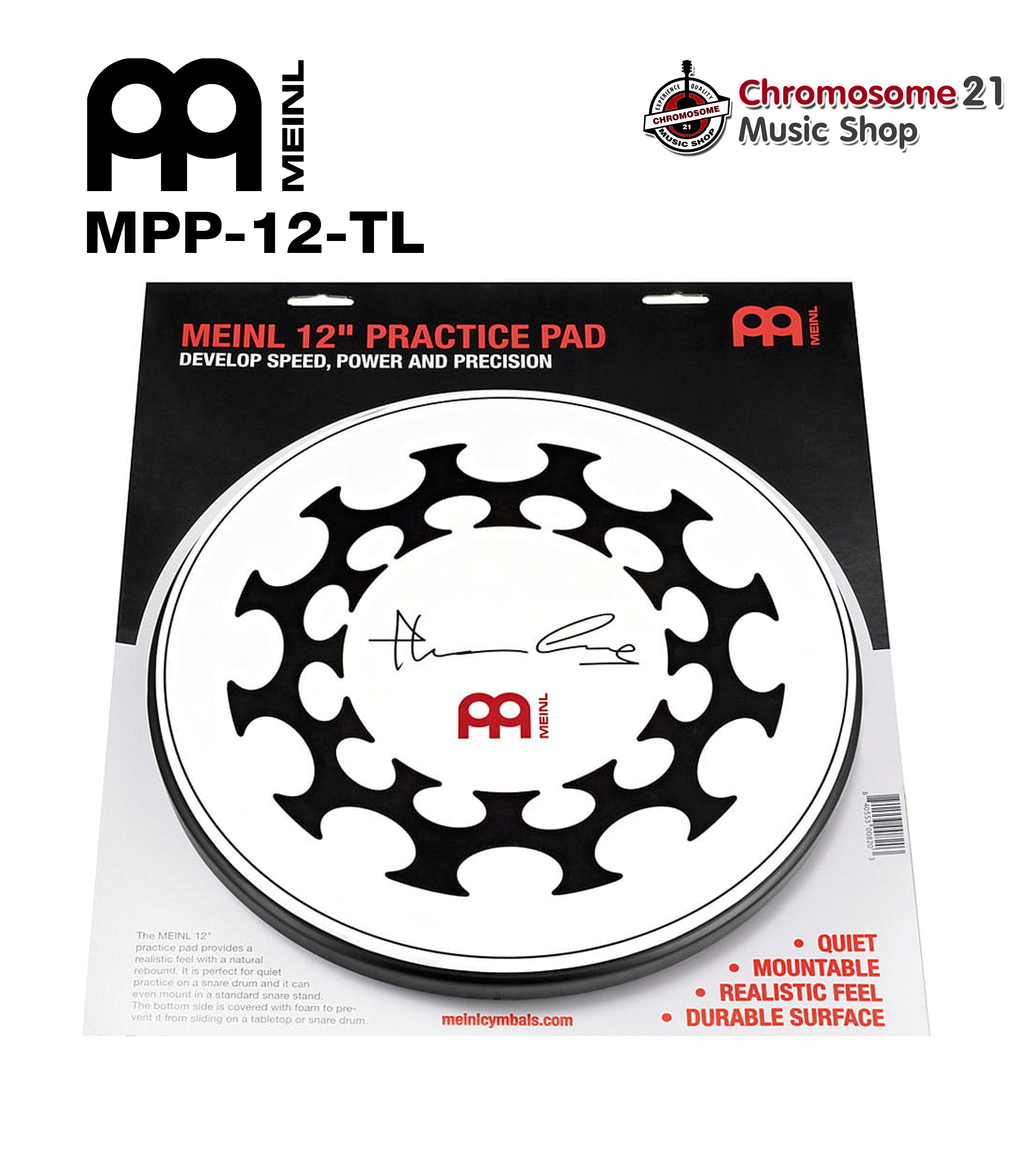 แป้นซ้อมกลอง Meinl (Signature Thomas Lang) รุ่น MPP-12-TL ขนาด 12 นิ้ว Practice Pad