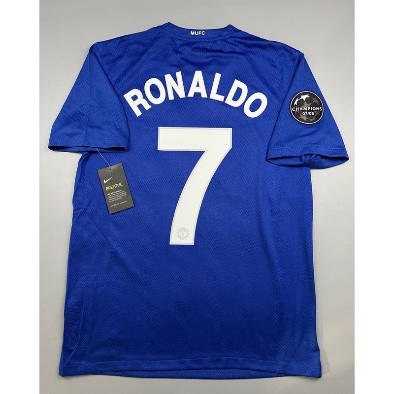 Retro เสื้อบอล ย้อนยุค แมนยู 2008 เยือนสาม Retro Manchester United Third เรโทร คลาสสิค 2008-09 สกรีน RONALDO # 7