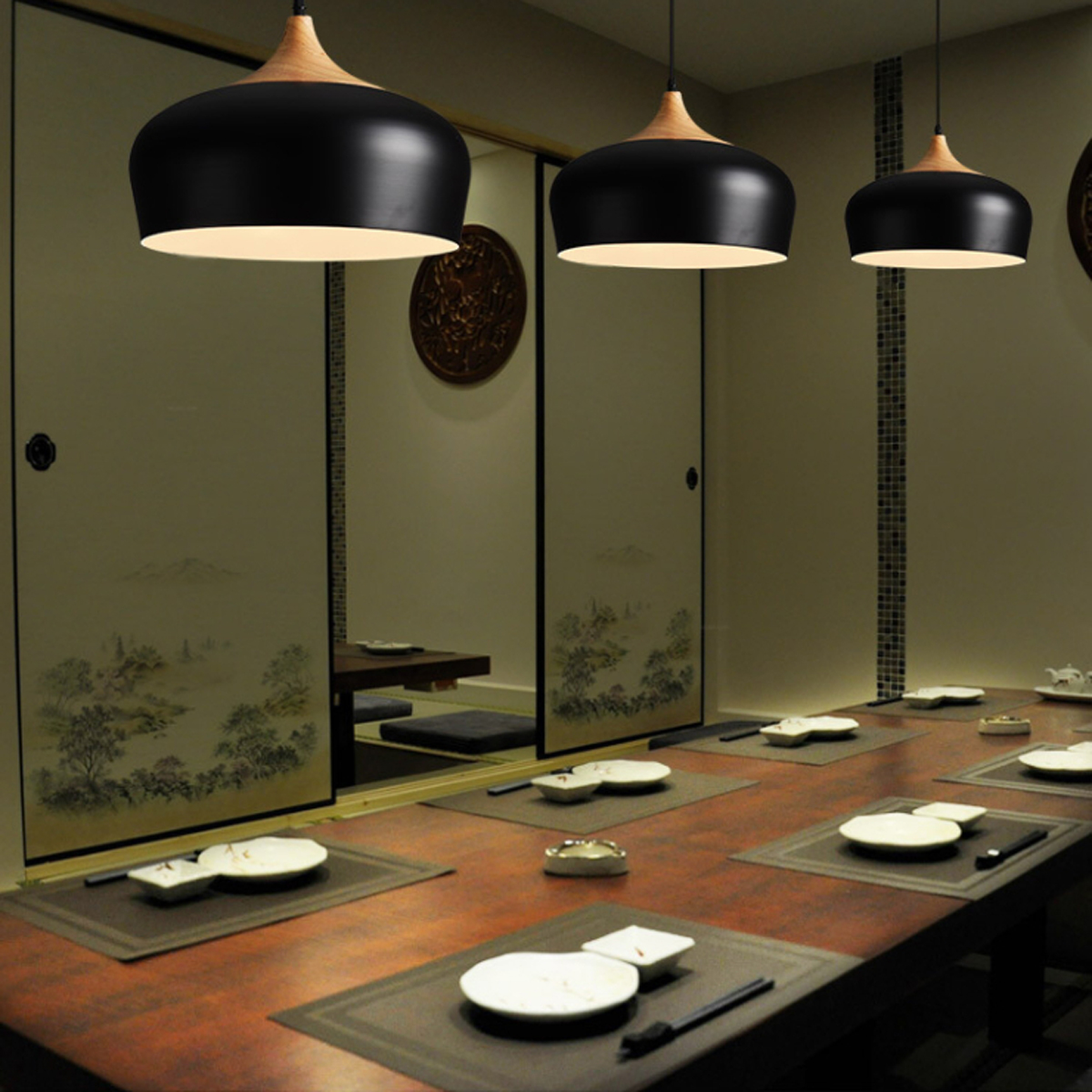 โคมไฟนอร์ดิก โต๊ะอาหาร หัวไม้ 30 cm.