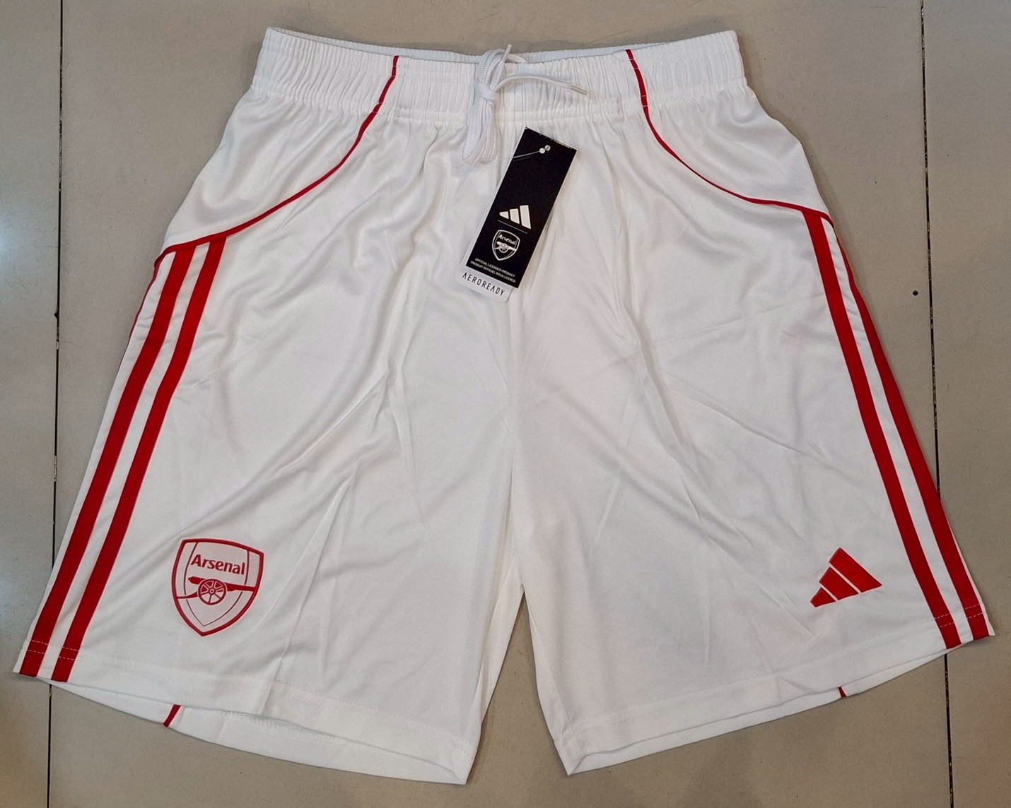 กางเกงฟุตบอลสโมสร ทีมอาร์เซนอล สีขาว Fans Edition เกรดแฟนบอล 2025