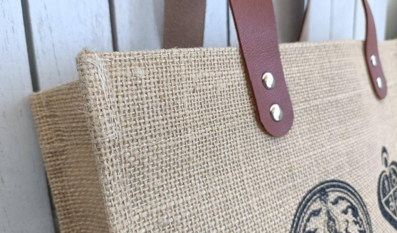 กระเป๋าผ้ากระสอบ สายหนัง - SP004