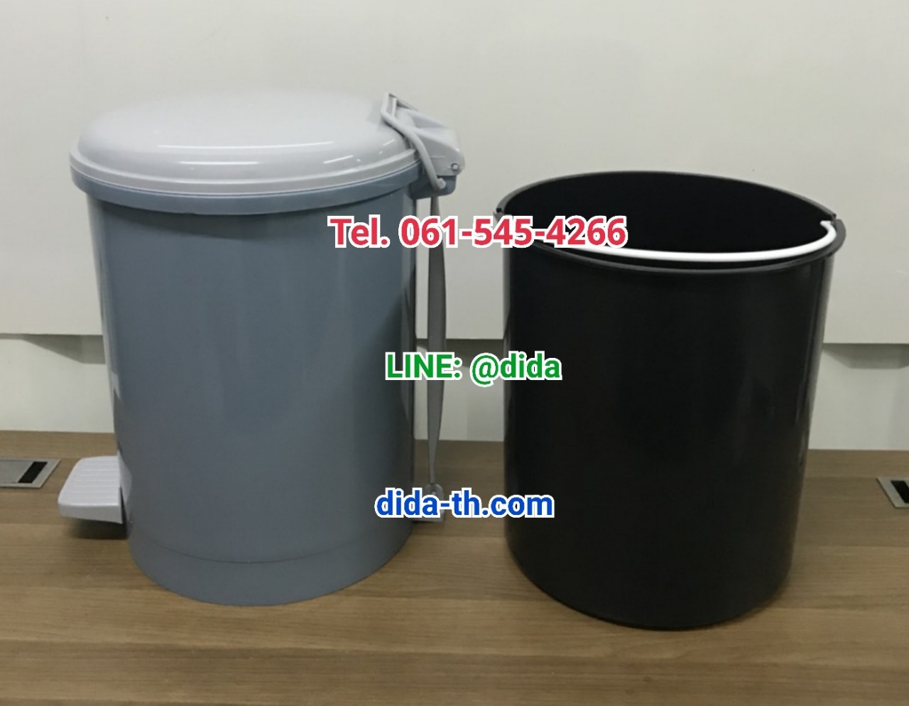 ถังขยะเท้าเหยียบ ทรงกลม ขนาด 18 ลิตร