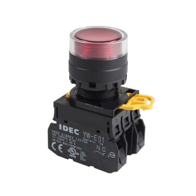 สวิทซ์กดมีฝาครอบมีไฟโชว์ 22 มม. 220V LED : IDEC YW1L-MF2E11QM3