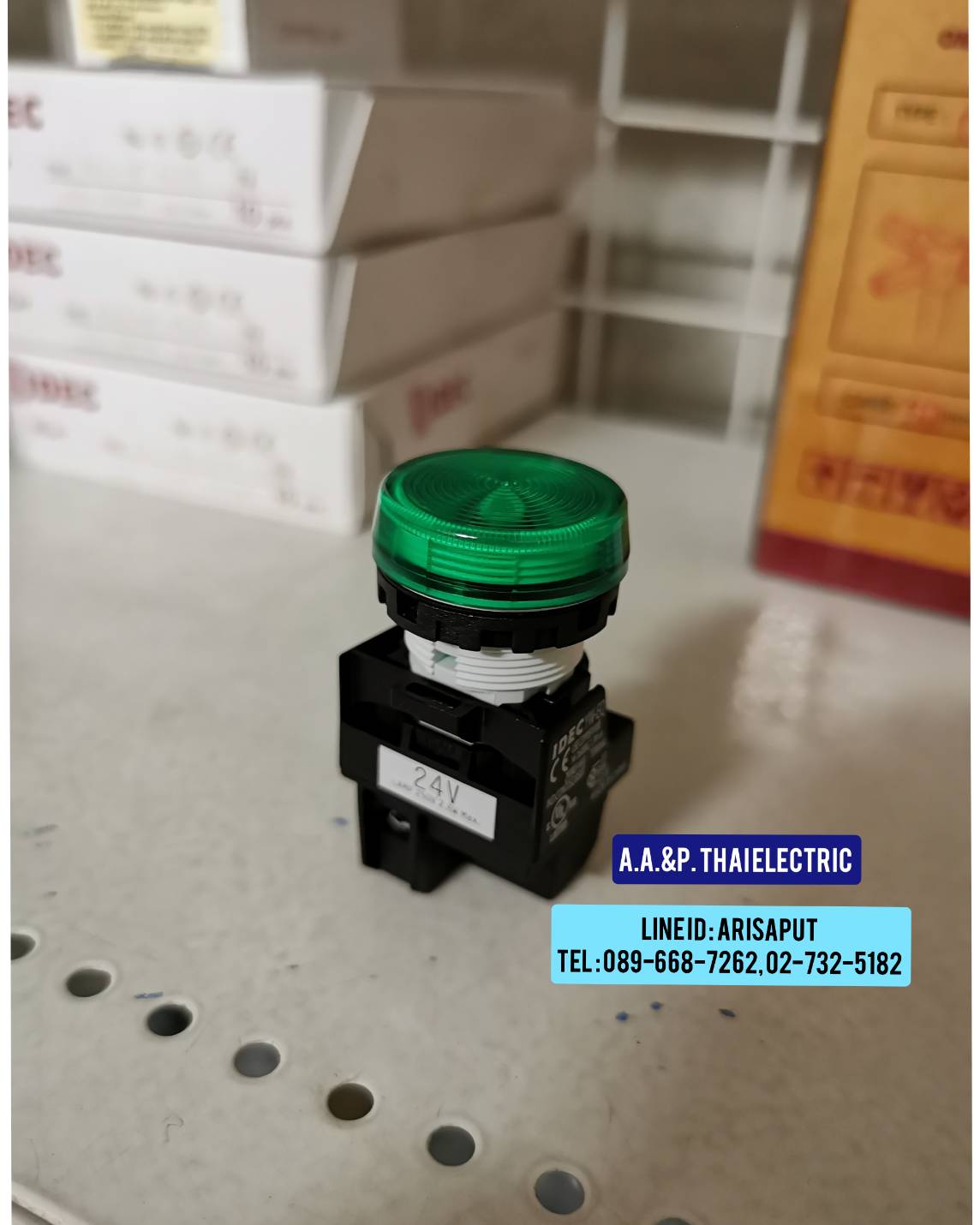 ไพล็อตแลมป์ 22มม. LED 24V : IDEC PILOT LAMP YW1P-1EQ4