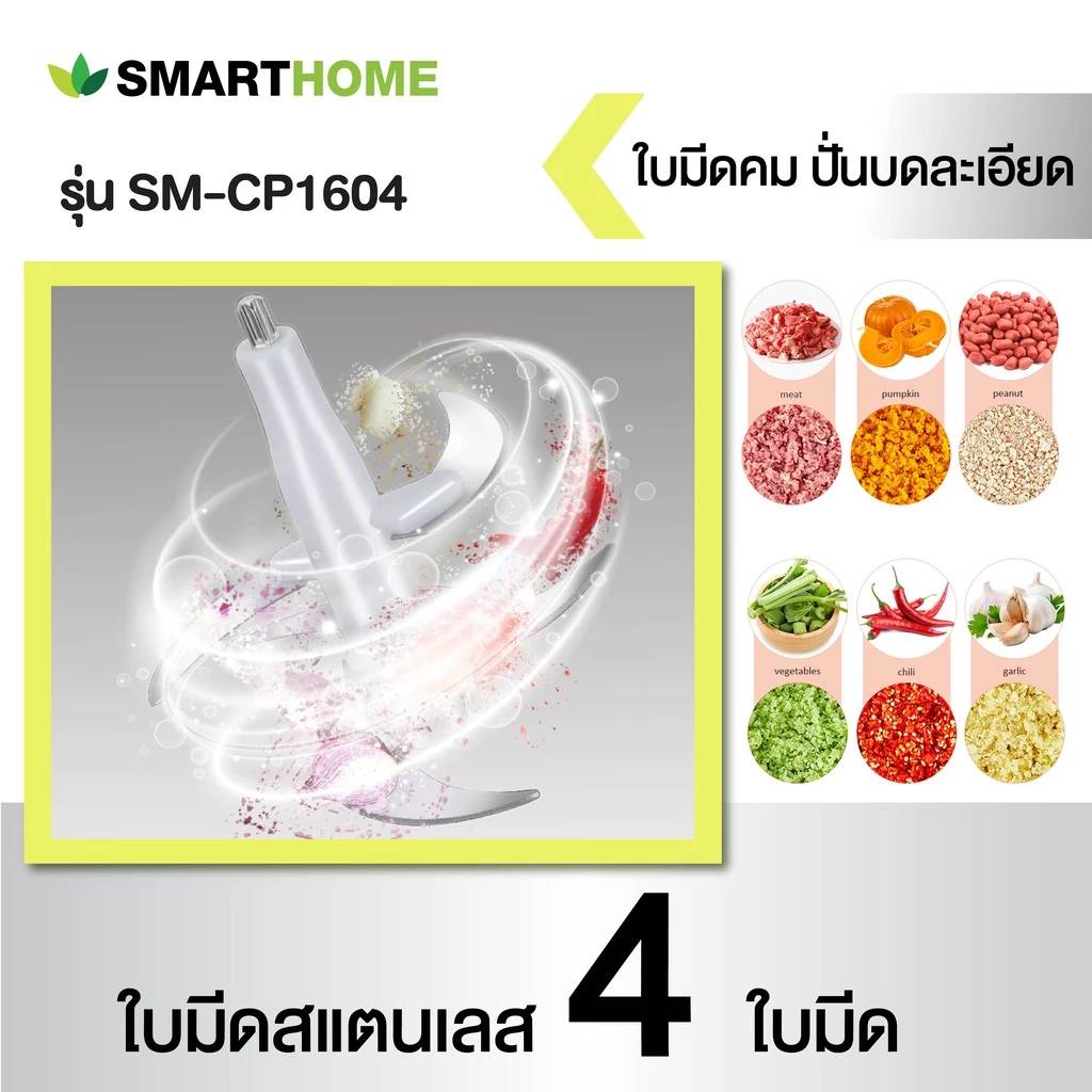 SMART HOME SM-CP1604 เครื่องบดสับอเนกประสงค์ ความจุ 2.5 ลิตร
