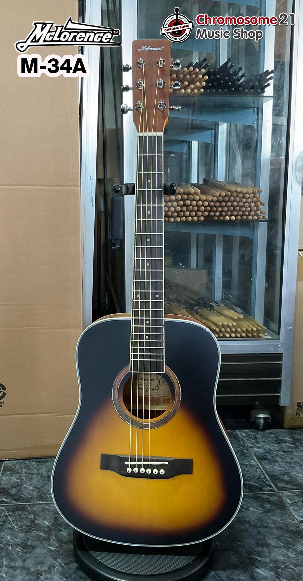 กีตาร์โปร่ง Mclorence M-34A ขนาด34" ขนาดเล็กมินิ (สีซันเบิร์ด)