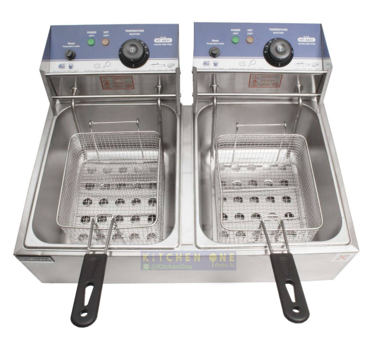 NANOTECH เตาทอดไฟฟ้า 2 อ่างทอด 6ลิตร+6ลิตร รุ่น NT-662E (หม้อทอด แบบตั้งโต๊ะ)