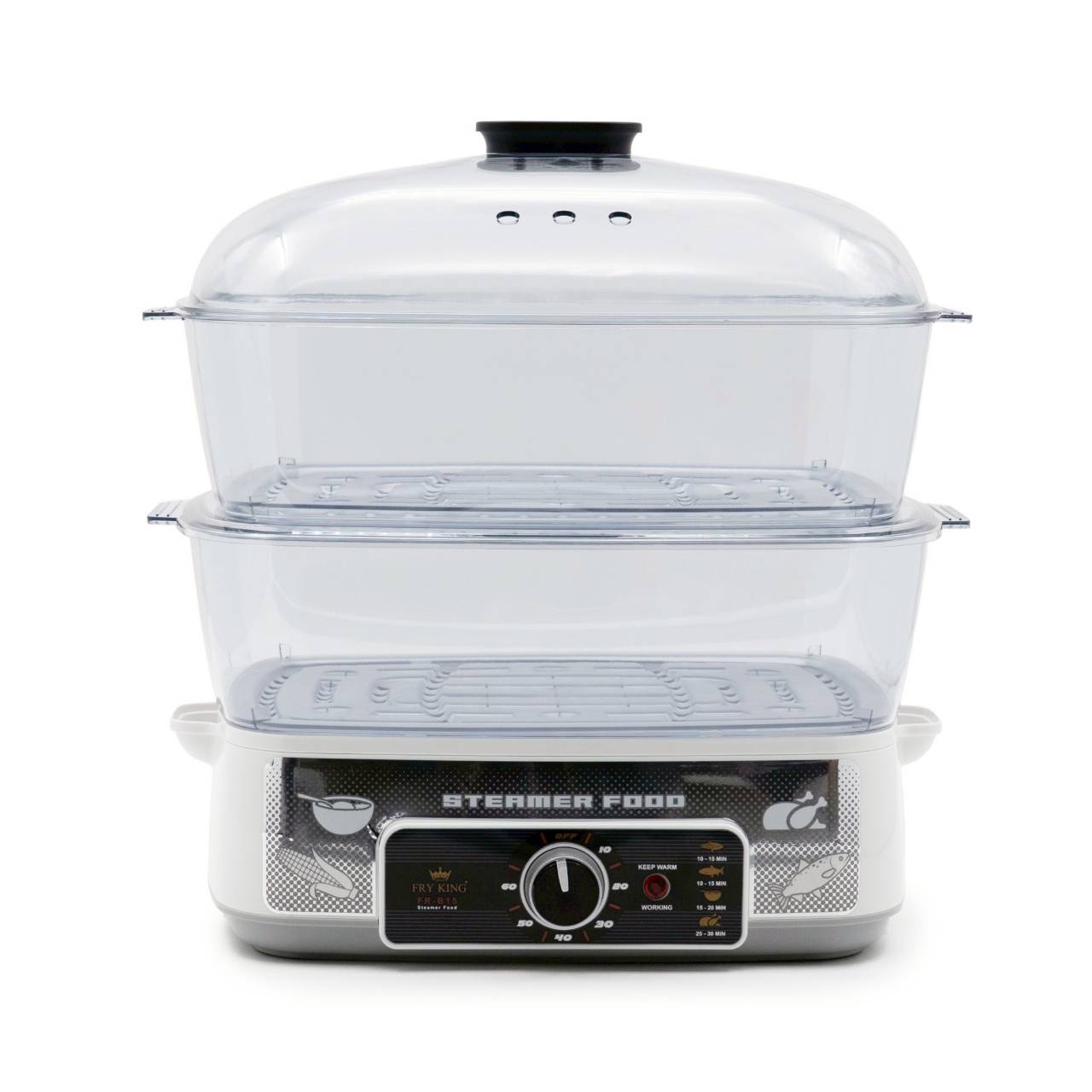 Fry King หม้อนึ่งไฟฟ้าความจุ 26 ลิตร ตั้งเวลาได้ ถาดนึ่ง 2 ชั้น หม้อนึ่งใหญ่ จัมโบ้ รุ่น FR-B15