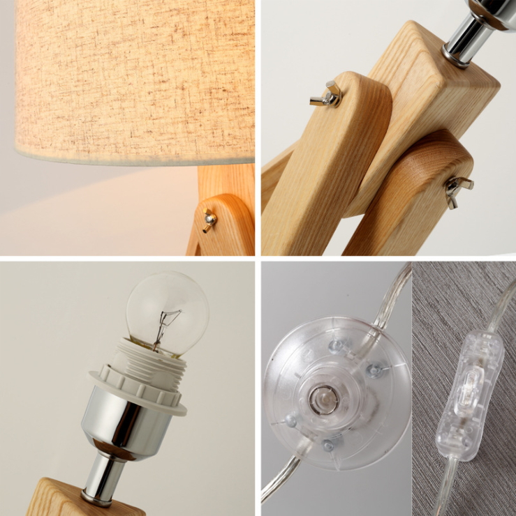 โคมไฟตั้งพื้นขาไม้ 3 ขา Modern minimalist