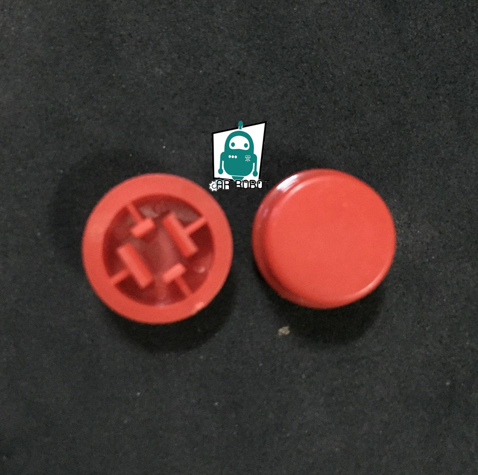 ปุ่มหัวกด สำหรับสวิตช์ ขนาด 12x12mm สีแดง จำนวน 2 ชิ้น
