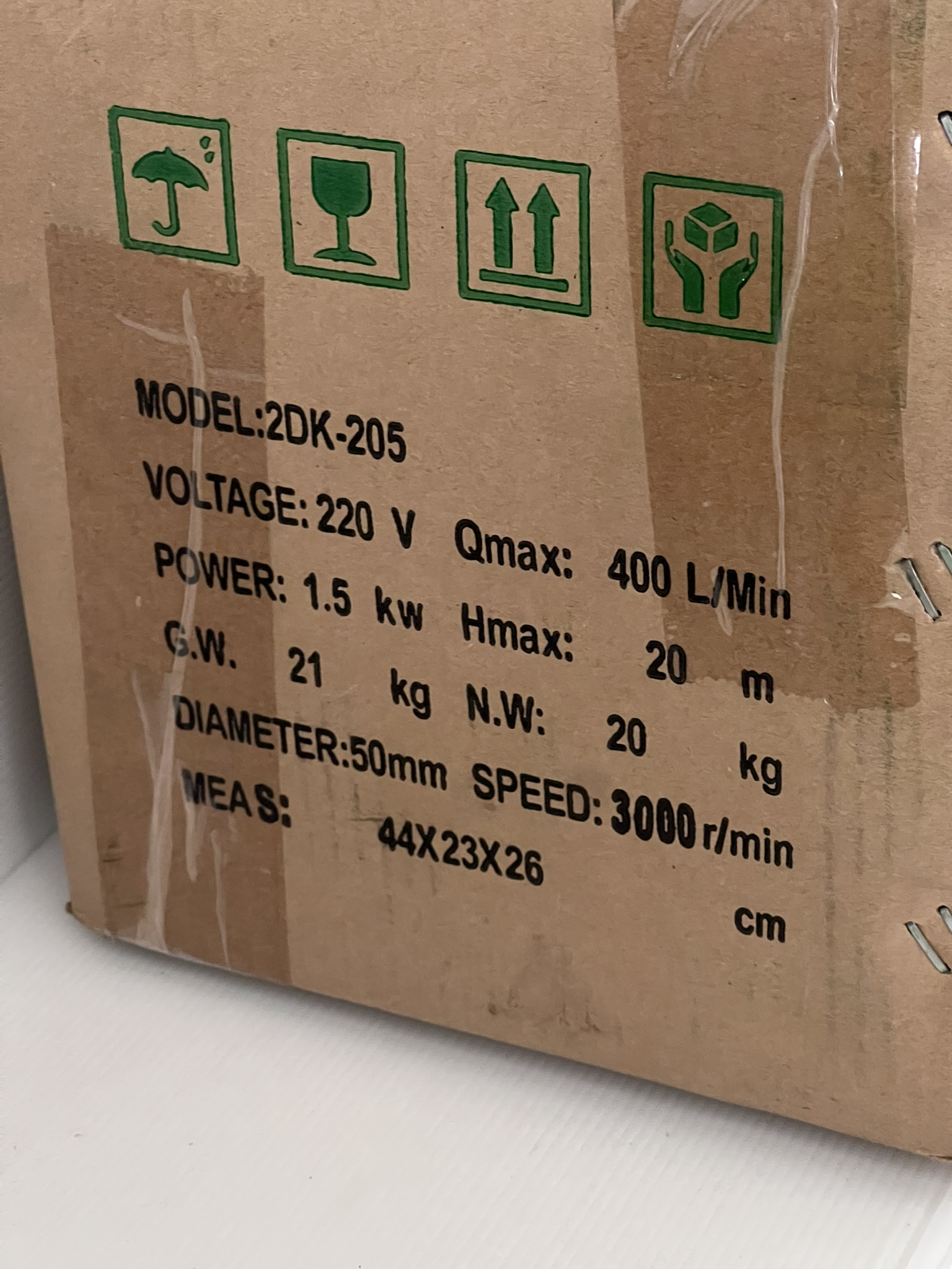 [FD-WP] ปั๊มหอยโข่ง มอเตอร์ไฟฟ้า บาร์โน่ MITSUROMAR - 2x2นิ้ว 2แรงม้า 220v รุ่น 2DK-205