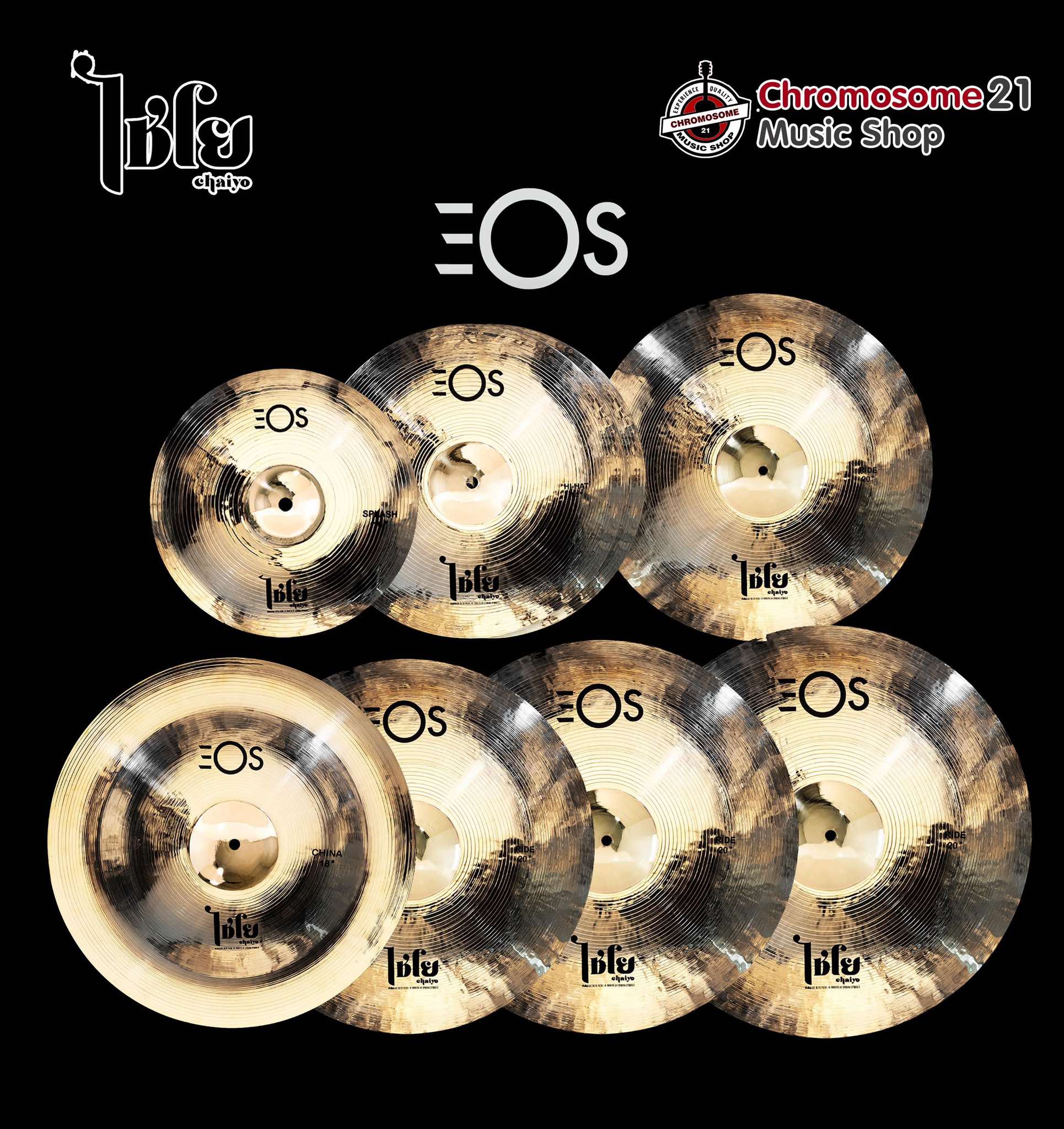 ฉาบกลอง ไชโย Chaiyo Cymbals BOXSET - EOS [BRILLANT] - HANDMADE CYMBALS, MADE IN TURKIYE