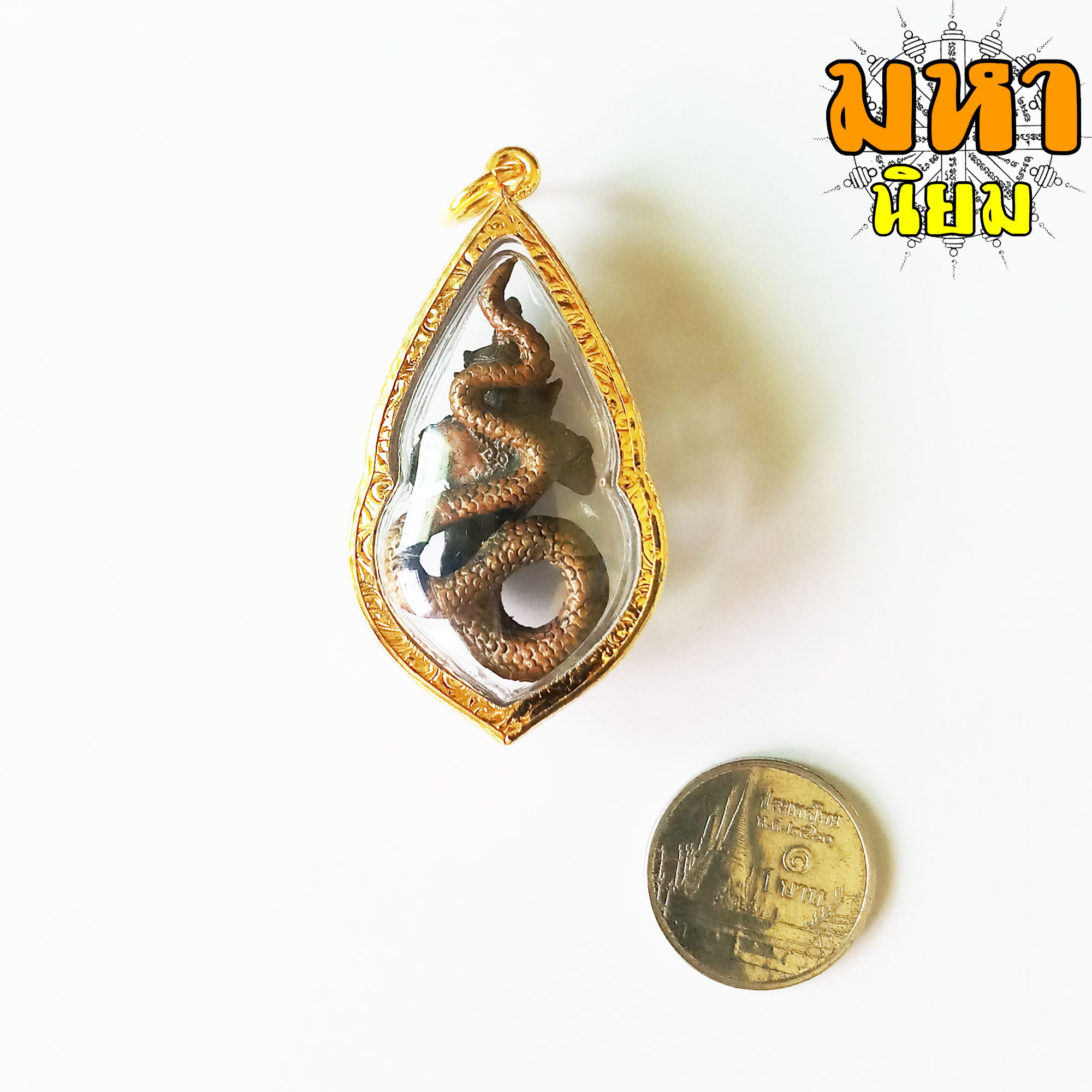 กุมภัณฑ์ นาคราช เนื้อทองเหลือง กรอบทองไมครอน ไม่ทราบที่มาแน่ชัด