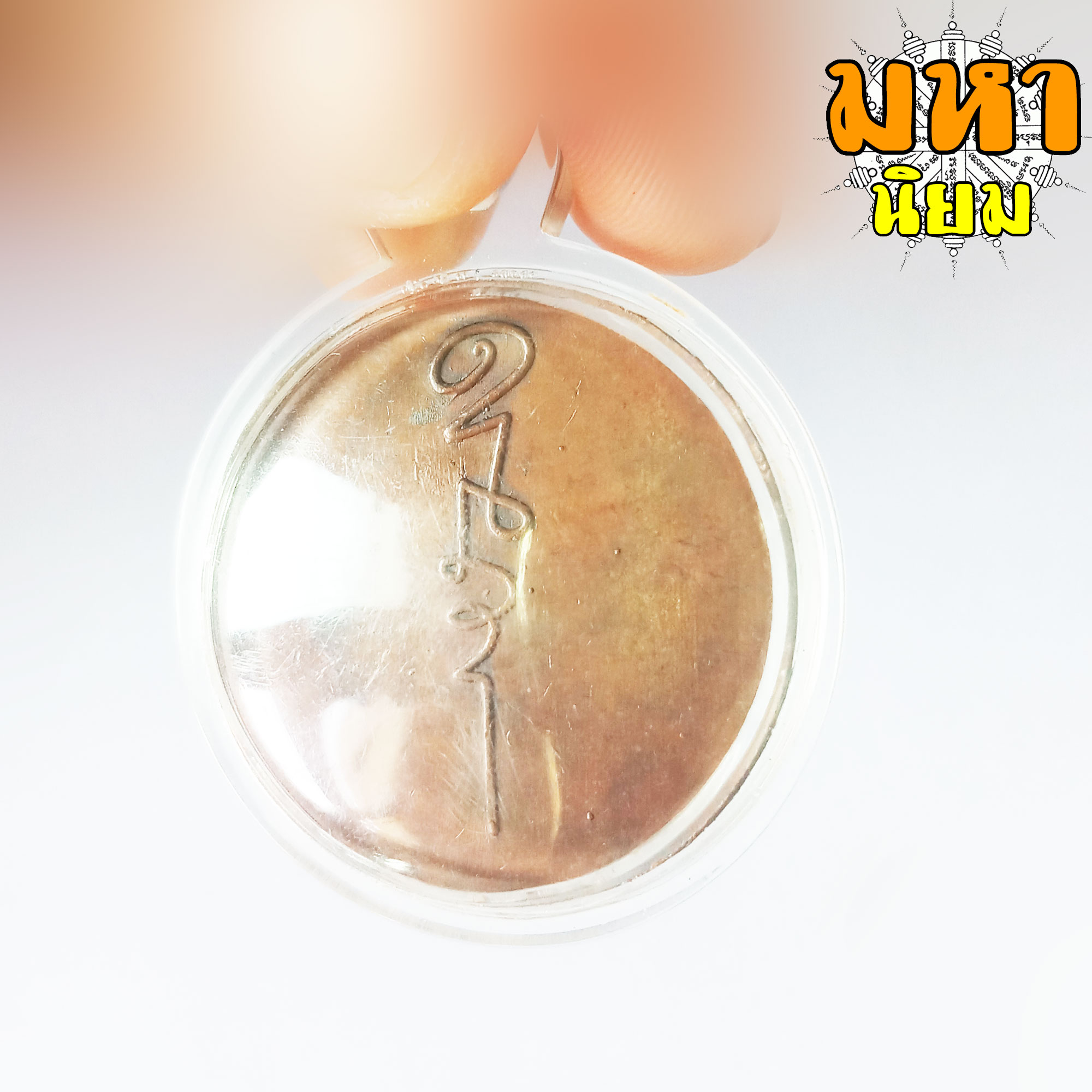 เหรียญหมูเสพเสือ เหรียญหวานหมู หลวงปู่ครูบาคำเป็ง จ.กำแพงเพชร เลี่ยมกรอบอย่างดี