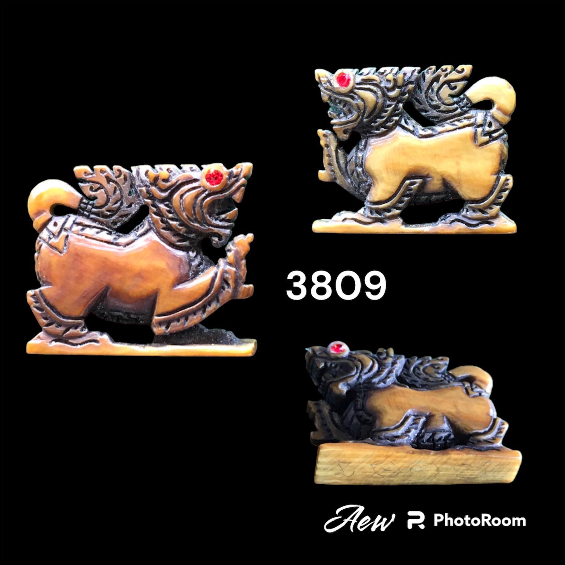 สิงห์งาแกะศิลป์มหาดไทยทรงเครื่องตาพลอย หลวงพ่อหอม วัดชากหมาก จ.ระยอง