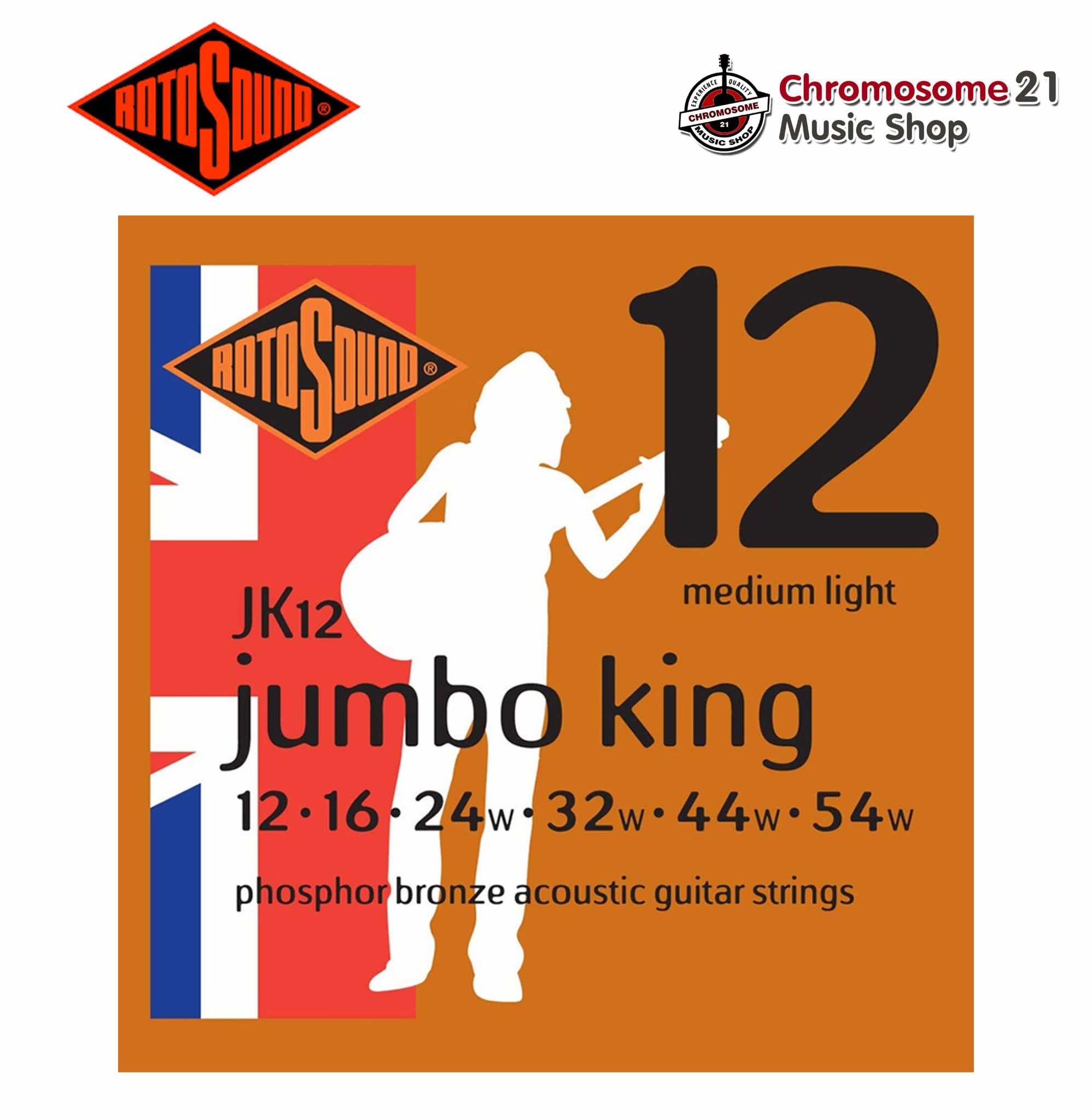 สายกีตาร์โปร่ง Roto sound .JK12 เบอร์ 12-54