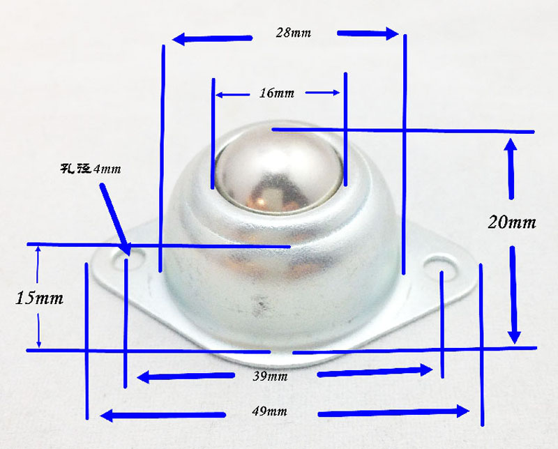 Ball Round Steel Ball Wheel For RC Smart Car ล้อบอลสำหรับ Smart Car 16mm ความสูง