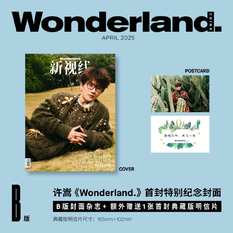 Pre - นิตยสาร Wonderland. สวี่ซง XuSong 许嵩 2025+ โปสการ์ด
