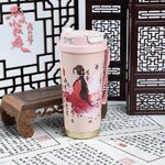 Pre - กระติกน้ำร้อนสแตนเลส สื่อรักปีศาจจิ้งจอกภาคจันทราสีชาด ถูซานหงหง ซีรี่ย์จีน (Official Goods)หยางมี่