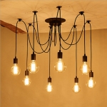 โคมไฟระย้าติดเพดาน สไตล์นอร์ดิกวินเทจ 8 หลอด