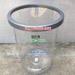 ถังขยะใส ทรงกลม ขอบเงิน 45 ลิตร